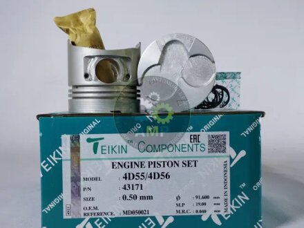 Поршни ремонт (+0.50мм) (к-кт на мотор) Mitsubishi 4D55,4D56, D4BX Hyundai H100 TEIKIN 43171050