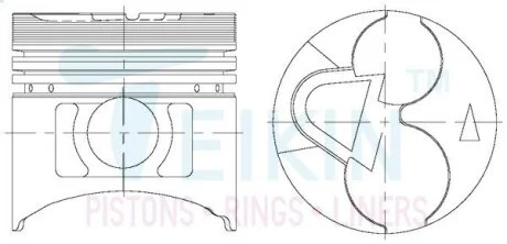 Поршни +0.25mm (к-кт на мотор) 4D56T/D4BF-T Mitsubishi Pajero, L200, L300 / Hyundai H100, H1, Gallop TEIKIN 43173025