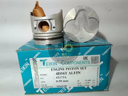 Поршни +0.50mm (к-кт на мотор) 4D56T/D4BF-T Mitsubishi Pajero, L200, L300 / Hyundai H100, H1, Gallop TEIKIN 43173A050