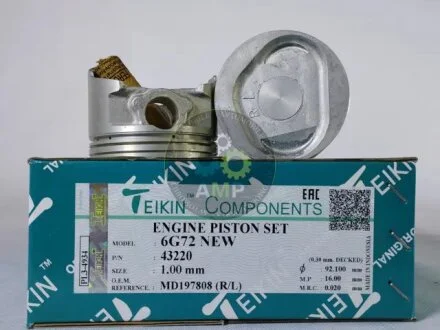 Поршни ремонт (+1.00мм) (к-кт на мотор) Mitsubishi 6G72 New TEIKIN 43220100