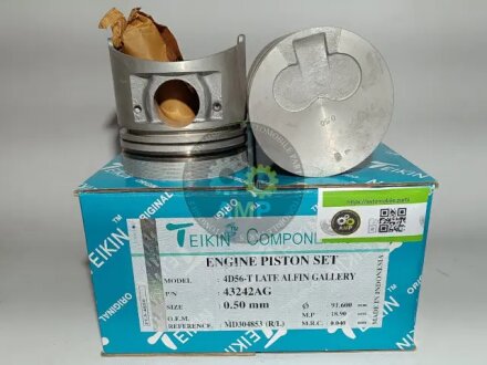 Поршни +0.50mm(к-кт на мотор) 4D56T/D4BH Mitsubishi Pajero,L200,L300/Hyundai H100,H1,Galloper TEIKIN 43242AG050