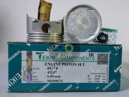 Поршни ремонт (+0.50мм) (к-кт на мотор) Mitsubishi 6G74 TEIKIN 43247050