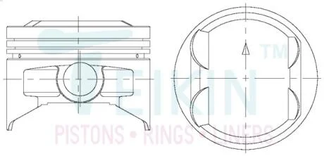 Поршни ремонт +0.50mm(к-кт на мотор) Mitsubishi 4G92S TEIKIN 43671050