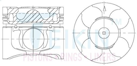 Поршни +0.50mm (к-кт на мотор) 4D56T Mitsubishi L200/Pajero Sport TEIKIN 43678050