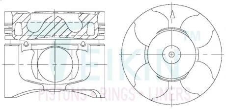 Поршни +1.00мм Alfin Gallery (к-кт на мотор) 4D56T Mitsubishi L200/Pajero Sport TEIKIN 43678AG100