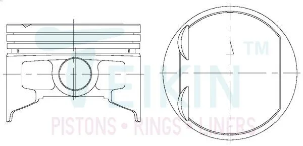 Поршни стандарт +0.50mm (к-кт на мотор) Mitsubishi 4G93-II TEIKIN 43679050 (фото 1)
