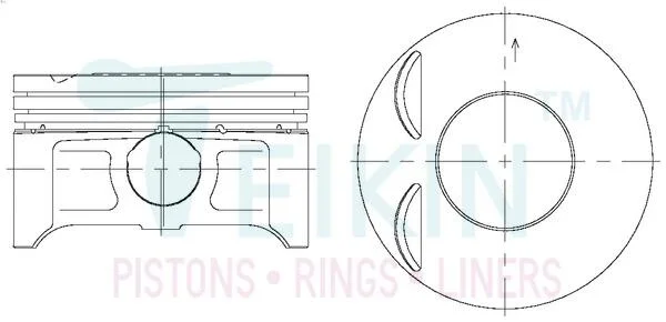 Поршни ремонт +0.25mm (к-кт на мотор) 4B11 Mitsubishi Outlander, ASX, Lancer, Galant TEIKIN 43692025 (фото 1)