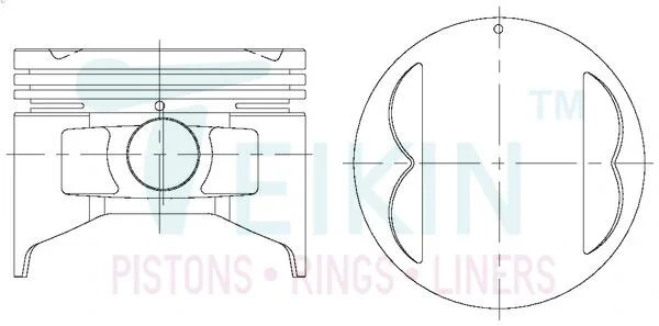 Поршни ремонт +0.025mm(к-кт на мотор) Nissan CA18E TEIKIN 44190025 (фото 1)