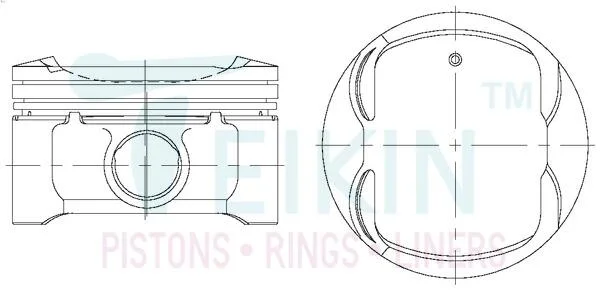 Поршни +0.25mm (к-кт на мотор) MR20DE Nissan Qashqai, X-Trail T31 TEIKIN 44350025 (фото 1)