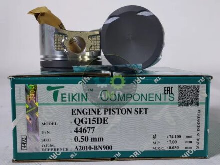 Поршни ремонт (+0.50мм) (к-кт на мотор) Nissan QG15DE TEIKIN 44677050