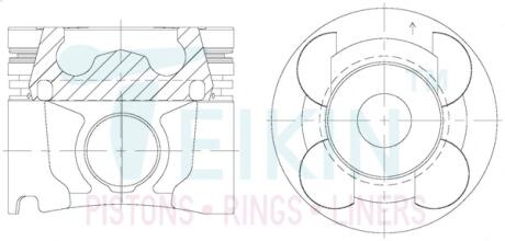 Поршни +0.50mm (к-кт на мотор) YD25DDTI Nissan Pathfinder, Navara TEIKIN 44684AG050
