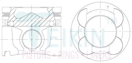 Поршни стандарт (STD) (к-кт на мотор) Nissan YD25DDTI Alfin Gallery TEIKIN 44686AGSTD