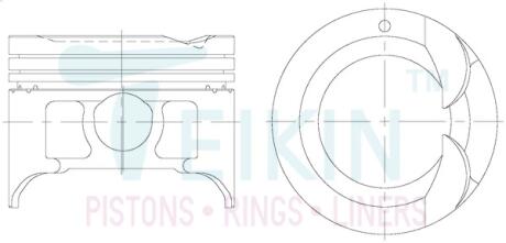 Поршни двигателя +0.50mm, к-кт на мотор Suzuki M13A Jimny,Liana,Swift TEIKIN 45656050