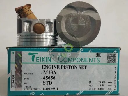 Поршни двигателя STD, к-кт на мотор Suzuki M13A Jimny,Liana,Swift TEIKIN 45656STD