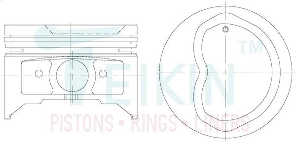 Поршни ремонт +0.50mm(к-кт на мотор) Toyota 4Y TEIKIN 46122050 (фото 1)