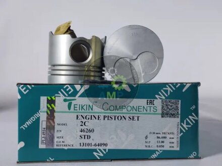 Поршни стандарт (STD) (к-кт на мотор) Toyota 2C Alfin TEIKIN 46260STD
