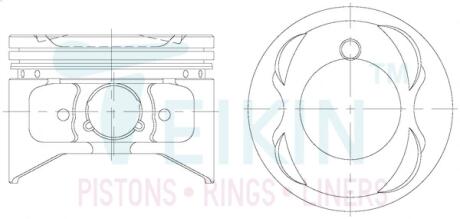 Поршни ремонт (+0.50мм) (к-кт на мотор) Toyota 5S-FE TEIKIN 46279050