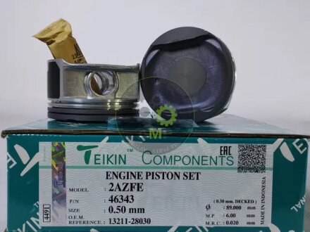 Поршни + 0.50mm(к-кт на мотор) Toyota Camry, RAV-4, Solara 2AZ-FE TEIKIN 46343050