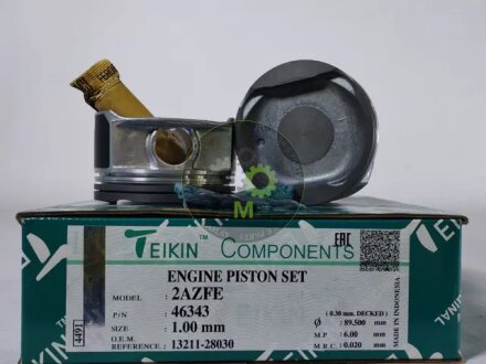 Поршни ремонт +1.00мм (к-кт на мотор) Toyota Camry, RAV-4, Solara 2AZ-FE TEIKIN 46343100