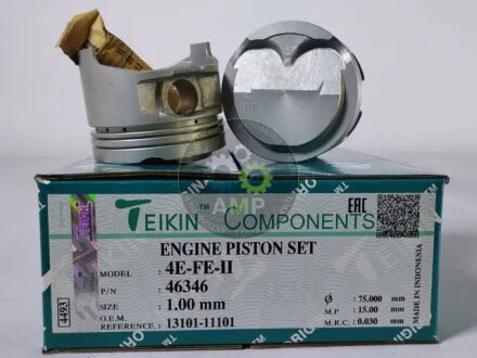 Поршни ремонтные (+1.00мм) (к-кт на мотор) 4E-FE Toyota Corolla TEIKIN 46346100