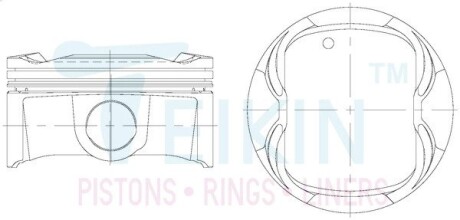 Поршни ремонт +0.25mm (к-кт на мотор) 2GR-FE 3,5L Toyota Camry, RAV-4, Venza, Lexus ES350 TEIKIN 46363025