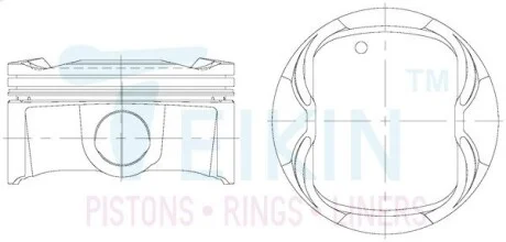 Поршни ремонт +0.25mm (к-кт на мотор) 2GR-FE 3,5L Toyota Camry, RAV-4, Venza, Lexus ES350 TEIKIN 46363025