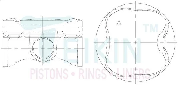 Поршни +0.25mm (к-кт на мотор) 2ZR-FE 1,8L Toyota Yaris, Corolla, Auris TEIKIN 46383025 (фото 1)