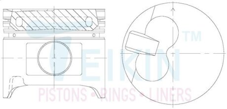 Поршни стандарт (STD) (к-кт на мотор) Toyota 2LT LATE Alfin TEIKIN 46600ASTD