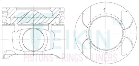 Поршни стандарт (STD) (к-кт на мотор) Toyota 1KD-FTV Alfin Gallery TEIKIN 46686AGSTD