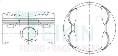 Поршни ремонт +1.00mm (к-кт на мотор) Toyota 2AR-FE Camry, Lexus ES TEIKIN 46693100