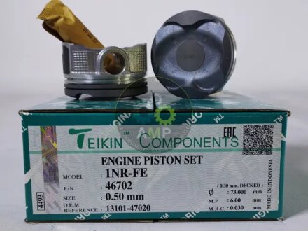 Поршни ремонт (+0.50мм) (к-кт на мотор) Toyota 1NR-FE TEIKIN 46702050