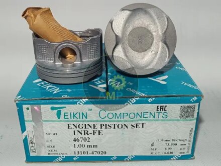 Поршни ремонт (+1.00мм) (к-кт на мотор) Toyota 1NR-FE TEIKIN 46702100