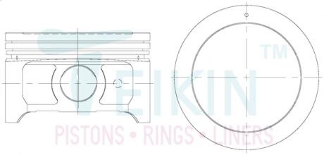 Поршни ремонт (+0.50мм) (к-кт на мотор) Coupe, Tucson, Santa Fe 2.7 G6BA TEIKIN 51113050