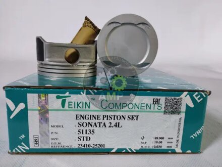 Поршень ДВС STD (4шт.+пальці)) Hyundai Sonata THETA 2.4 MPI, THETA FF (04-) TEIKIN 51135-STD