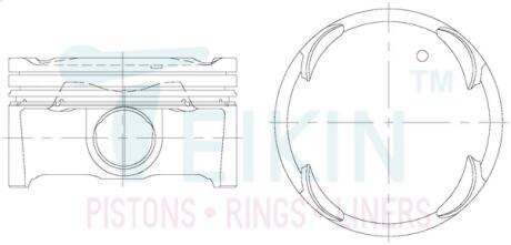 Поршень ДВС 0.5 (4шт.+пальцы) Hyundai 2.0 (NU/G4NA) Elantra (15-), Sonata (17-), Tucson (15-), Sportage (15-) TEIKIN 51148-050