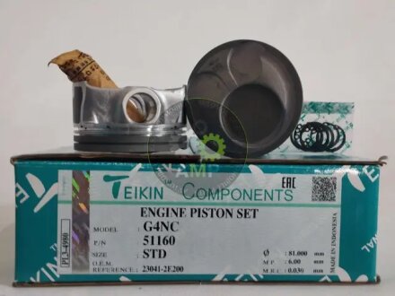 Поршень ДВС STD (4шт.+пальці)) Hyundai 2.0 (G4NC/G4NC) Tucson (15-), Sonata (17-) GDI TEIKIN 51160-STD