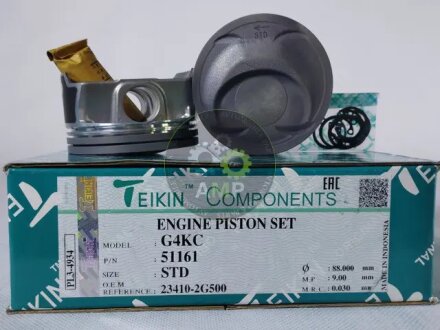 Поршень ДВС STD (4шт.+пальцы) Hyundai 2.4 (G4KC/G4KC) Santa Fe (12-)/Sonata (09-) TEIKIN 51161-STD