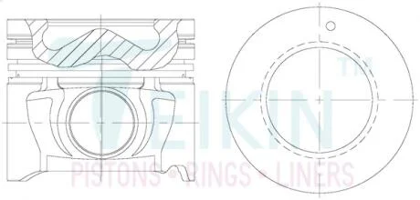 Поршень стандарт 1шт Hyundai D3EA, D4EA Alfin TEIKIN 51604ASTD