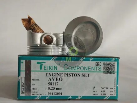 Поршни ремонт (+0.25мм) (к-кт на мотор) Chevrolet Aveo TEIKIN 58117025