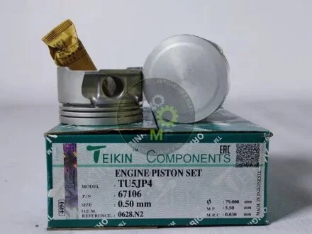 Поршень ДВЗ 0.5 (4шт.+пальці)) Peugeot/Citroen (TU5JP4) C3, C4, Partner/Berlingo 1.6 DOHC 16V TEIKIN 67106-050