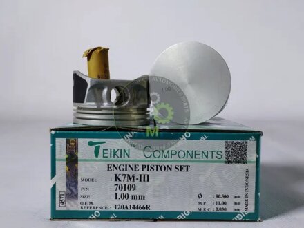 Поршни +1.00mm (к-кт на мотор) Renault K7M 1.6L TEIKIN 70109100