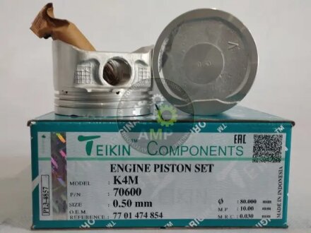 Поршни +0.50mm (к-кт на мотор) K4M 1,6L Renault Logan, Kangoo, Megane TEIKIN 70600050
