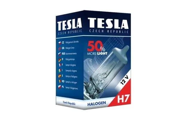 Лампа галогенна H7 12V 55W PX26d +50% Premium Tesla TESLA B30701 (фото 1)
