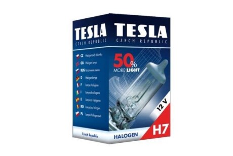 Лампа галогенна H7 12V 55W PX26d +50% Premium TESLA B30701