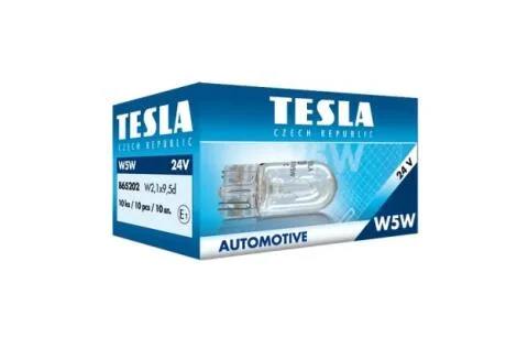 Автолампа Tesla Standard W5W W2,1x9,5d 5 W прозрачная TESLA B65202