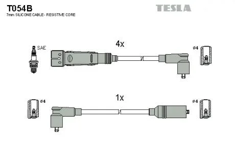 Комплект кабелів запалювання TESLA T054B