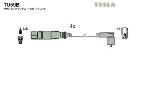 Комплект кабелів запалювання TESLA T059B