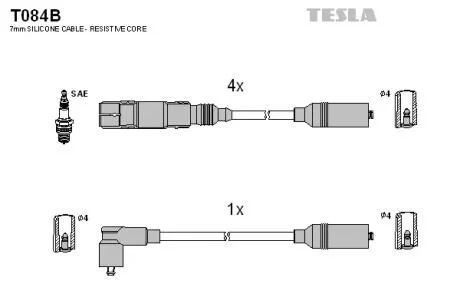 Комплект кабелів запалювання TESLA T084B