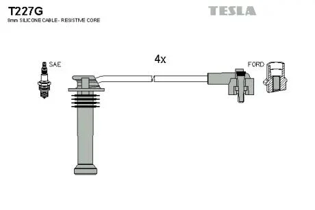 Комплект кабелів запалювання TESLA T227G