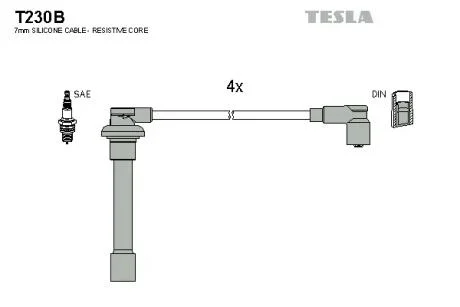 Провід високовольтні, комплект Honda Civic V  TESLA T230B